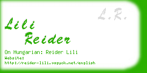 lili reider business card